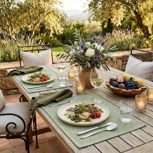 Alt view image 6 of 7 - Artoid Mode Sage Green Placemats Set of 4, 12x18 Inch Spring Summer Washable Holiday Table Mats for Party Kitchen Dining Decoration