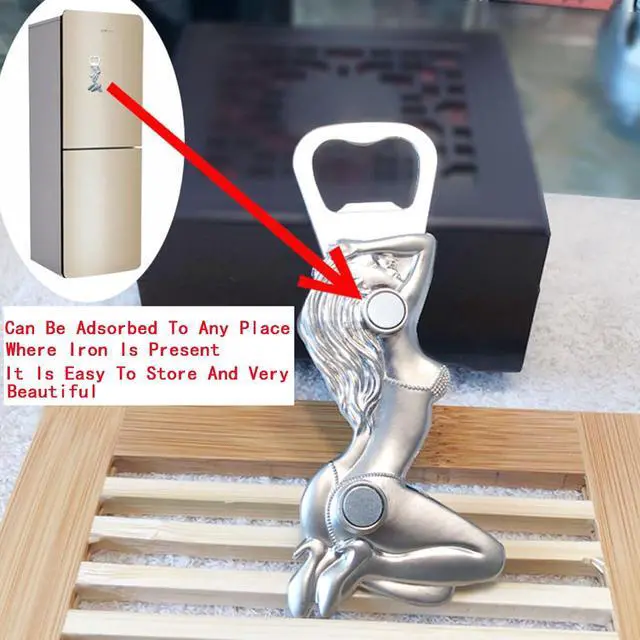Alt view image 3 of 6 - Bottle Opener Magnetic Fridge Decoration Solid Durable for Kitchen Bar Restaurant Party Beer Openers