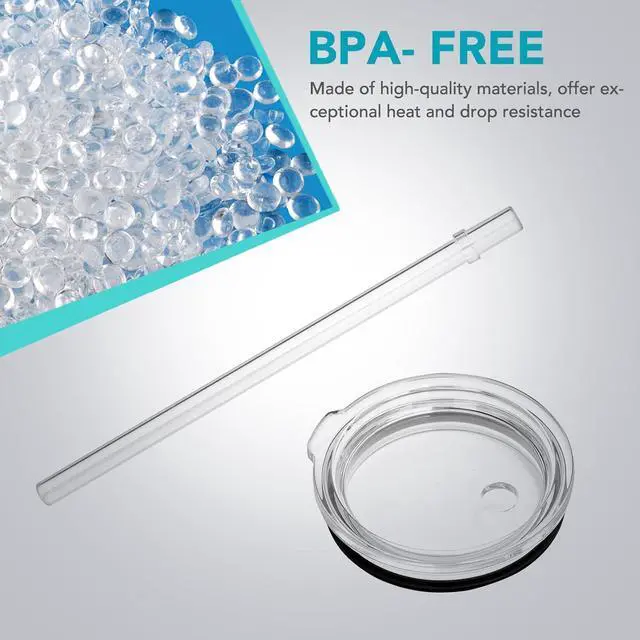 Alt view image 2 of 7 - Reusable Straws for YETI, 10.6 Inch Tumbler Straws Replacement for YETI 35/42 oz Straw Cup, 6 Pack Plastic Clear Drinking Cup Straw with 2 Cleaning Brushes, BPA-Free
