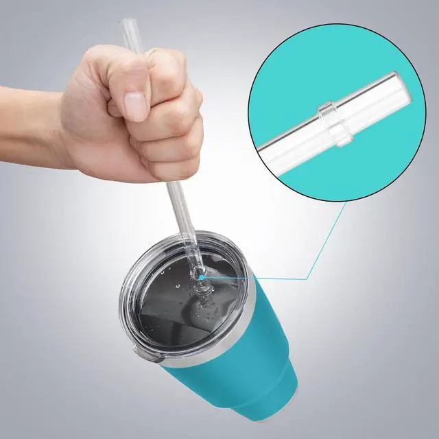 Alt view image 6 of 7 - Reusable Straws for YETI, 10.6 Inch Tumbler Straws Replacement for YETI 35/42 oz Straw Cup, 6 Pack Plastic Clear Drinking Cup Straw with 2 Cleaning Brushes, BPA-Free