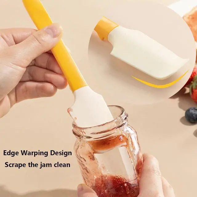 Alt view image 2 of 7 - Silicone Jam Spreader Spatula with Can Opener End, Multi Purpose Spreaders for Jar, Peanut Butter Jelly Spreader, Chocolate Spreader Mixing Scraper, Spread with Clean Hands By Simple Spreading
