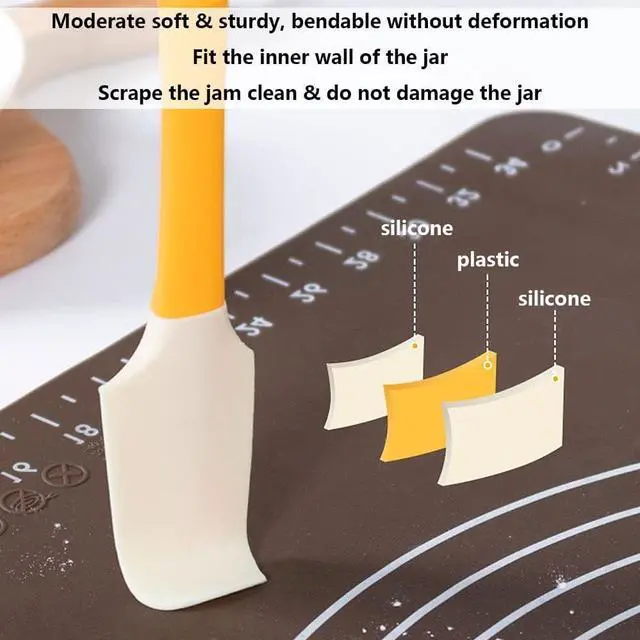 Alt view image 3 of 7 - Silicone Jam Spreader Spatula with Can Opener End, Multi Purpose Spreaders for Jar, Peanut Butter Jelly Spreader, Chocolate Spreader Mixing Scraper, Spread with Clean Hands By Simple Spreading
