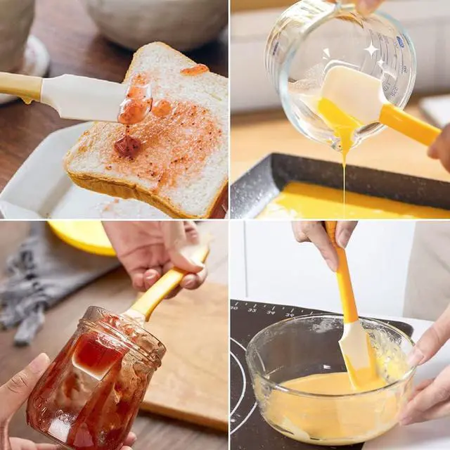 Alt view image 4 of 7 - Silicone Jam Spreader Spatula with Can Opener End, Multi Purpose Spreaders for Jar, Peanut Butter Jelly Spreader, Chocolate Spreader Mixing Scraper, Spread with Clean Hands By Simple Spreading