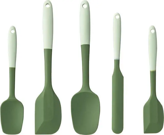 Main image of Silicone Spatula Set,5 Piece Food Grade Rubber Spatulas,Double-Green | Spatulas Silicone Heat Resistant for Baking,Cooking,and Mixing High Heat Resistant Non Stick Dishwasher Safe BPA-Free