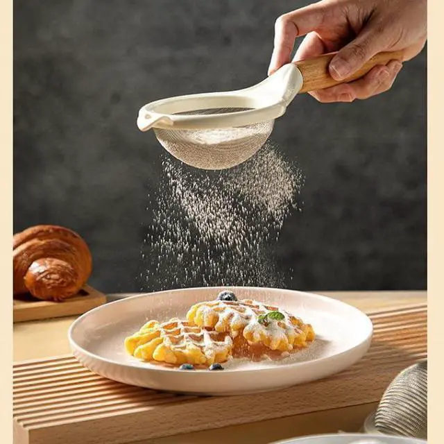 Alt view image 3 of 7 - ARFUKA Small Fine Mesh Strainer with Wooden Handle - Multipurpose Food & Beverage Strainer | Ideal for Kitchen Baking, Cocktails, Tea, Coffee & Juice | Stainless Steel Colander Sieve
