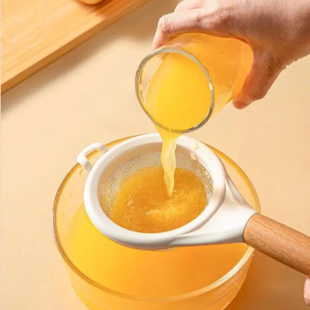 Alt view image 4 of 7 - ARFUKA Small Fine Mesh Strainer with Wooden Handle - Multipurpose Food & Beverage Strainer | Ideal for Kitchen Baking, Cocktails, Tea, Coffee & Juice | Stainless Steel Colander Sieve