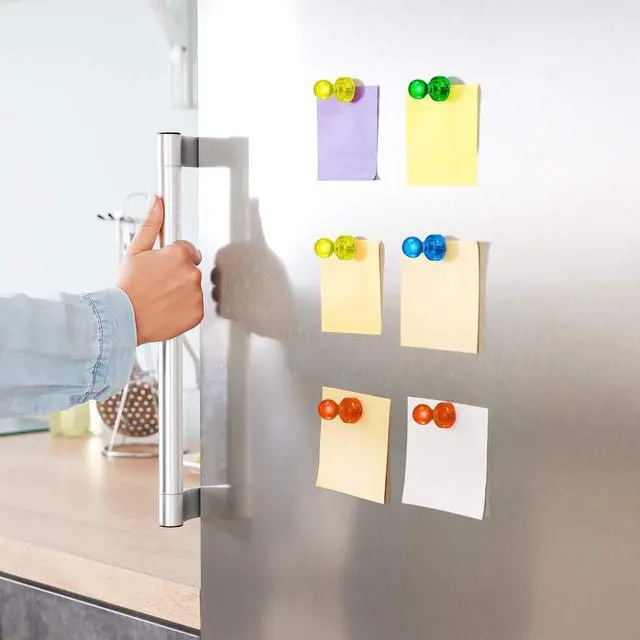 Alt view image 6 of 7 - HongyiTime 90 PCS Colorful Strong Magnetic Push Pin Magnets, Office / Classroom Magnets,8 Assorted Color, Perfect to use as Kitchen Home and School, Map Magnets,Whiteboard Magnets