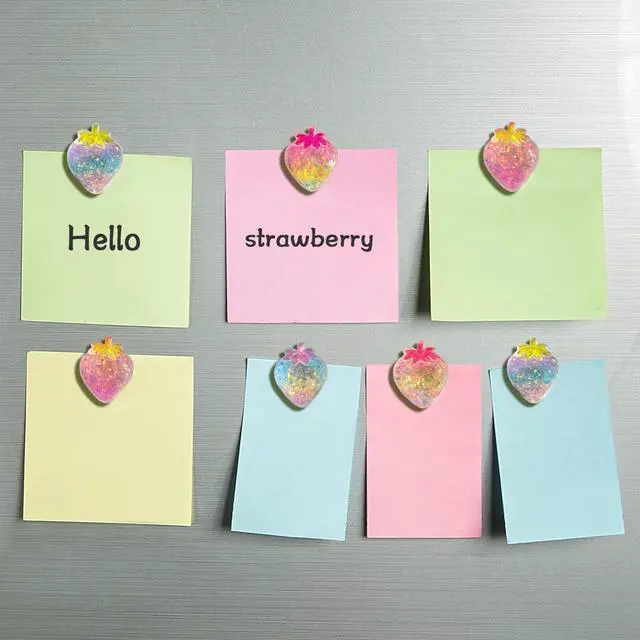 Alt view image 3 of 6 - 30 Pcs 3D Strawberry Cute Fridge Magnets for Kitchen, Office, Locker Colourful Fridge Magnet Decoration (Colorful)