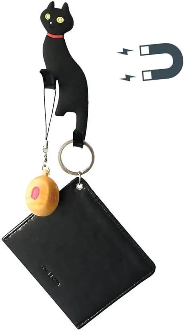 Main image of Ouliget Cute Magnetic Hooks for Refrigerator,3D Cat Office Magnets with Tail Hook,Multifunction 2 in 1 Refrigerator Hook for Whiteboard Kitchen Office Photo Memo Room Decoration