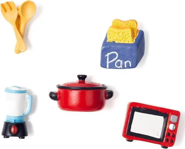 Main image of 5 Pcs Mini Kitchen Fridge Magnets, Cute 3D Food Magnets for Home Decor | Cute mini kitchen magnets with 3D resin designs. Add fun style to refrigerators, lockers, offices, and magnetic boards.