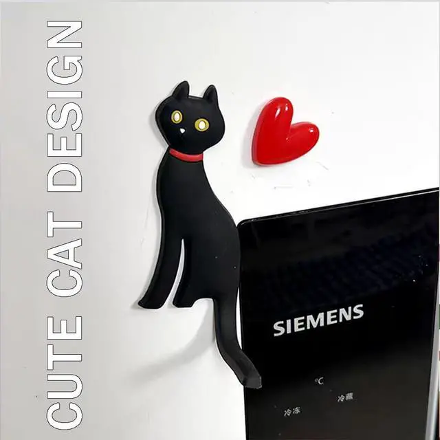 Alt view image 3 of 6 - Ouliget Cute Magnetic Hooks for Refrigerator,3D Cat Office Magnets with Tail Hook,Multifunction 2 in 1 Refrigerator Hook for Whiteboard Kitchen Office Photo Memo Room Decoration