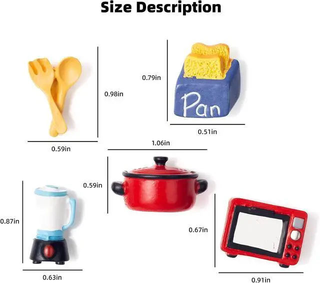 Alt view image 2 of 7 - 5 Pcs Mini Kitchen Fridge Magnets, Cute 3D Food Magnets for Home Decor | Cute mini kitchen magnets with 3D resin designs. Add fun style to refrigerators, lockers, offices, and magnetic boards.