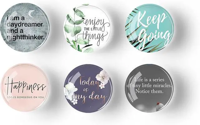 Alt view image 2 of 7 - 12Pcs Glass Strong Magnetic Refrigerator Magnet Fridge Sticker,Motivational Fridge Magnets Decoration for Crafts,Strong Fridge Magnets for Kitchen, School,Office Whiteboard, Cabinet and Dishwasher