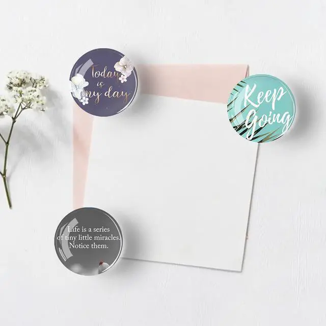 Alt view image 6 of 7 - 12Pcs Glass Strong Magnetic Refrigerator Magnet Fridge Sticker,Motivational Fridge Magnets Decoration for Crafts,Strong Fridge Magnets for Kitchen, School,Office Whiteboard, Cabinet and Dishwasher