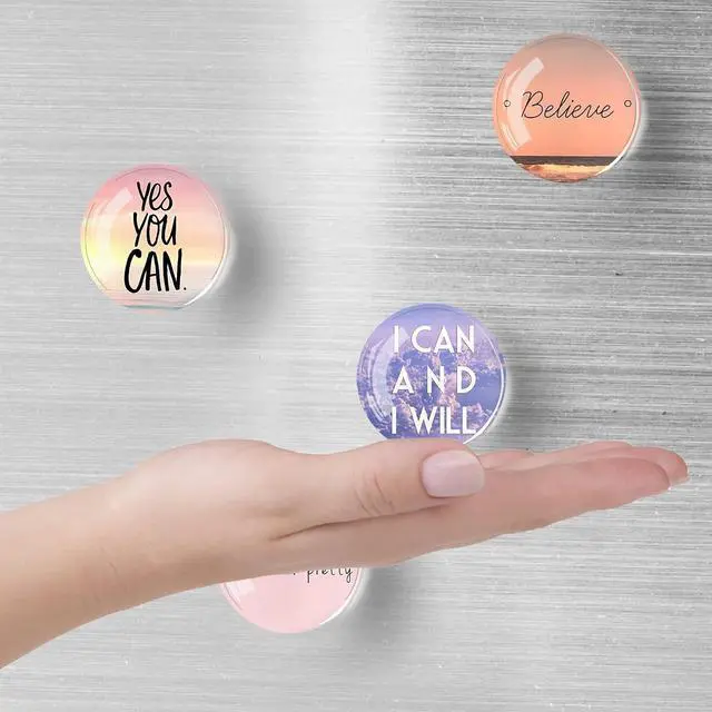 Alt view image 4 of 7 - 12Pcs Glass Strong Magnetic Refrigerator Magnet Fridge Sticker,Motivational Fridge Magnets Decoration for Crafts,Strong Fridge Magnets for Kitchen, School,Office Whiteboard, Cabinet and Dishwasher