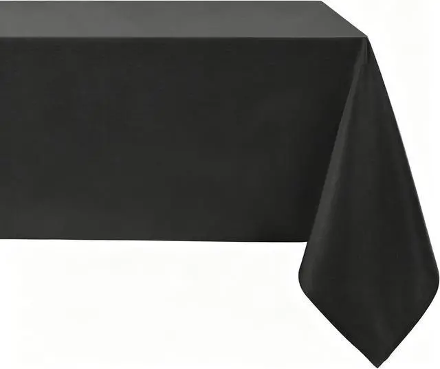 Main image of Softalker Rectangle Tablecloth, Waterproof Table Cloths Wrinkle Free Fabric Washable Polyester Table Cover for Dining Party Outdoor Camping Wedding - 60 x 84 inch, Black