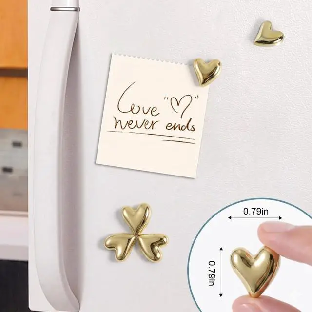Alt view image 3 of 6 - 22Pcs Fridge Magnets,Cute Love Heart Decorative Magnets, Refrigerator Magnets for Whiteboard Cabinet Locker,Strong Holding Power,Gold