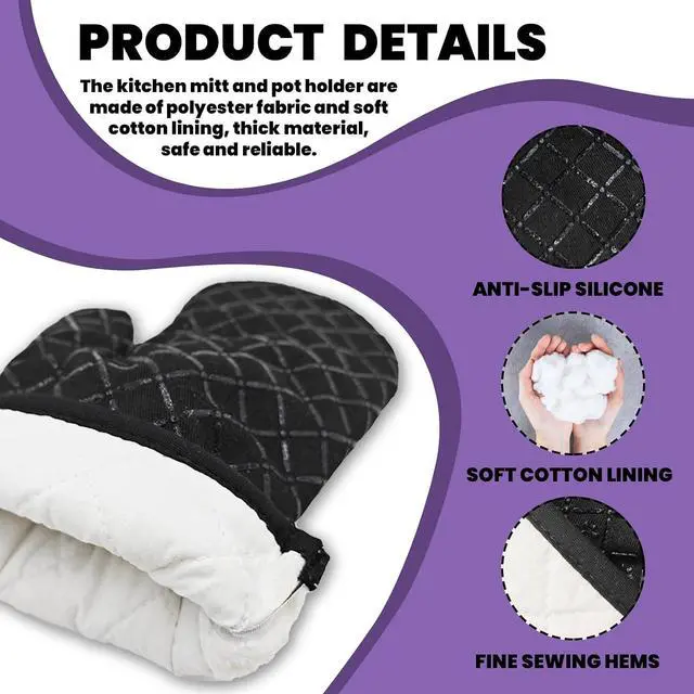 Alt view image 3 of 7 - 2 Pcs Funny Oven Mitts Colorful Mushroom Heat Resistant Kitchen Mitts Trendy Silicone Non-Slip Oven Mitts with Hanging Loop Great Birthday Gifts for Cooking Lover Hostess Friend Baker Chef