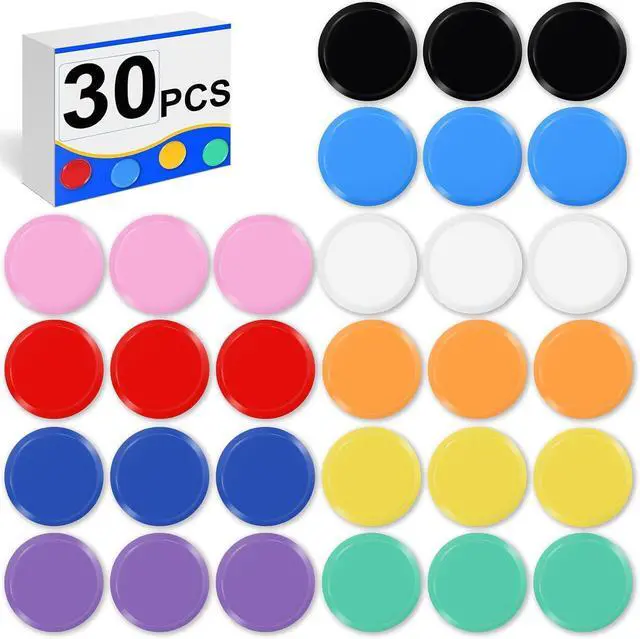 Main image of DIYMAG 30Pcs Fridge Magnets 10 Colors Round Decorative Magnet | Colorful Locker Magnetic Small Refrigerator Magnetism for WhiteBoard Kitchen Office, Classroom