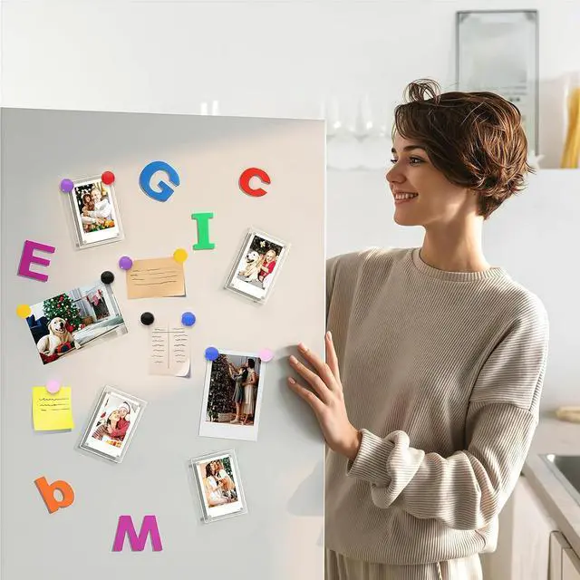 Alt view image 3 of 6 - DIYMAG 30Pcs Fridge Magnets 10 Colors Round Decorative Magnet | Colorful Locker Magnetic Small Refrigerator Magnetism for WhiteBoard Kitchen Office, Classroom