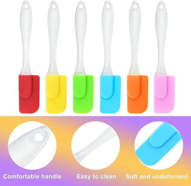 Alt view image 3 of 6 - 6 Piece Mini Silicone Spatula Set, Small Rubber Spatulas Heat Resistant Non-Stick for Baking, Cooking, Mixing, Kitchen Use