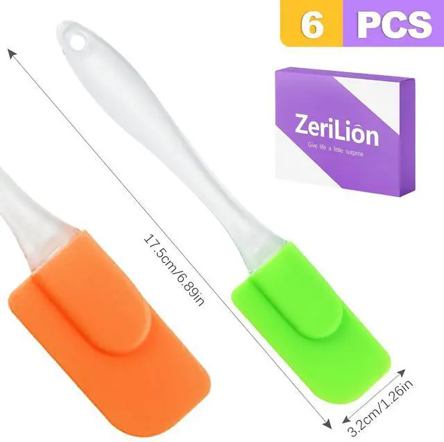 Alt view image 2 of 6 - 6 Piece Mini Silicone Spatula Set, Small Rubber Spatulas Heat Resistant Non-Stick for Baking, Cooking, Mixing, Kitchen Use