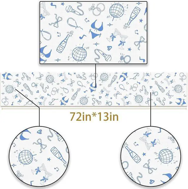 Alt view image 5 of 6 - Pudodo Mamma Mia Table Runner Italian Themed Bachelorette Party Last Disco Wedding Bridal Shower Kitchen Dining Room Home Decoration (13" x 72")
