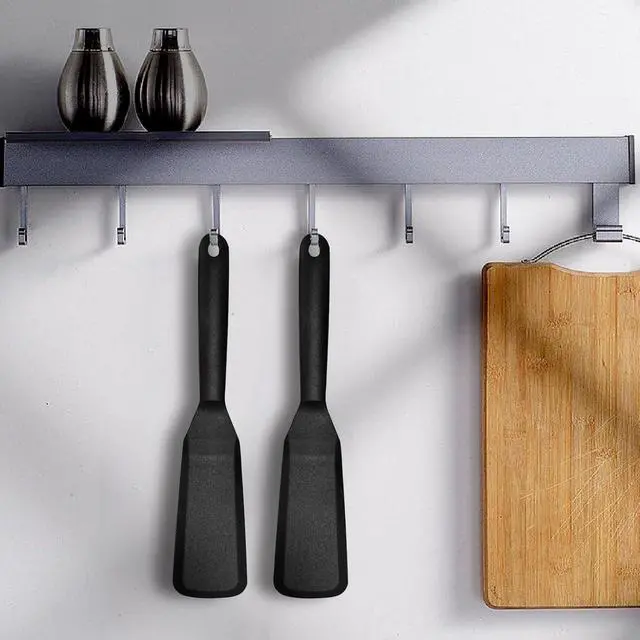 Alt view image 3 of 7 - Dioycli 2 Pack Silicone Spatula Heat Resistant Spatulas for Cooking, Black | Long Omelette Spatula Turner, Non Stick, BPA-Free & Food Grade, Heat Resistant -40°F to 446°F, for Crepes Egg Pizza Cookie