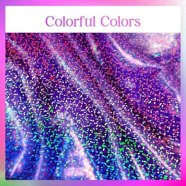 Alt view image 7 of 7 - Just Shimmer Sparkling Holographic Laser Tablecloth - Shimmering, Waterproof, Easy to Clean - Ideal for Bachelorette, Birthday, Wedding, and Anniversary Party Decorations (Purple, 1)