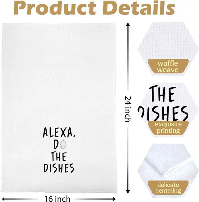 Alt view image 5 of 5 - Funny Kitchen Towels 16x24 Inch, Funny Dish Towels Drying Cloth for Kitchen, Do the Dishes Decorative Hand Towel