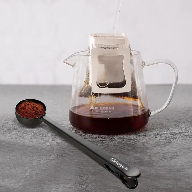 Alt view image 3 of 7 - Coffee Scoop with Bag Clip, Multi-Function Milk Powder Measuring Spoon, 20ml (Black)