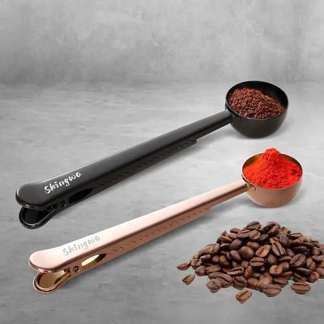 Alt view image 4 of 7 - Coffee Scoop with Bag Clip, Multi-Function Milk Powder Measuring Spoon, 20ml (Black)