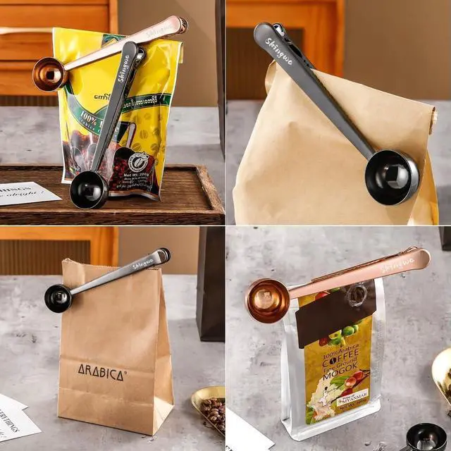 Alt view image 5 of 7 - Coffee Scoop with Bag Clip, Multi-Function Milk Powder Measuring Spoon, 20ml (Black)