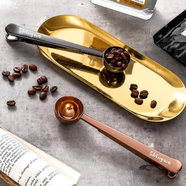 Alt view image 2 of 7 - Coffee Scoop with Bag Clip, Multi-Function Milk Powder Measuring Spoon, 20ml (Black)