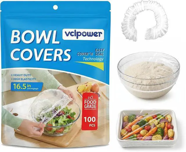 Main image of VCLPOWER 100 Pcs Reusable Sourdough Bowl Covers Up to 30+ Uses Hand Washable Bread Proofing Covers for Bowls Fits 5"11" Bowls & Plates,Food-Grade,BPA-Free,Einforced Double Elastic Bands