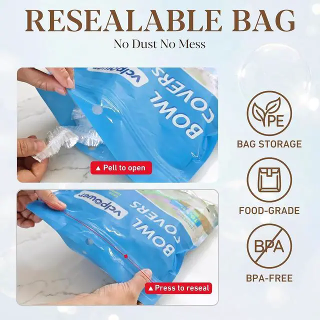 Alt view image 2 of 7 - VCLPOWER 100 Pcs Reusable Sourdough Bowl Covers Up to 30+ Uses Hand Washable Bread Proofing Covers for Bowls Fits 5"11" Bowls & Plates,Food-Grade,BPA-Free,Einforced Double Elastic Bands
