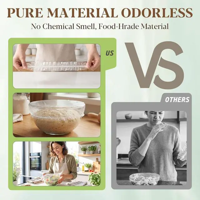 Alt view image 5 of 7 - VCLPOWER 100 Pcs Reusable Sourdough Bowl Covers Up to 30+ Uses Hand Washable Bread Proofing Covers for Bowls Fits 5"11" Bowls & Plates,Food-Grade,BPA-Free,Einforced Double Elastic Bands