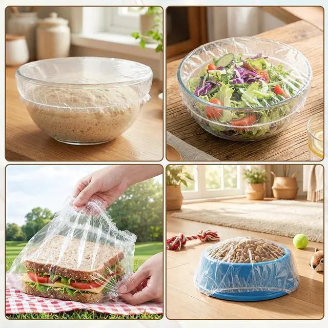Alt view image 6 of 7 - VCLPOWER 100 Pcs Reusable Sourdough Bowl Covers Up to 30+ Uses Hand Washable Bread Proofing Covers for Bowls Fits 5"11" Bowls & Plates,Food-Grade,BPA-Free,Einforced Double Elastic Bands