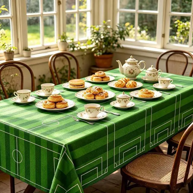 Alt view image 6 of 7 - Soccer Tablecloth 2Pcs 54x108in Plastic Cover for Party(2PCS) | Easy to clean, durable material, Soccer party decoration, football birthday decoration, waterproof and stain resistant