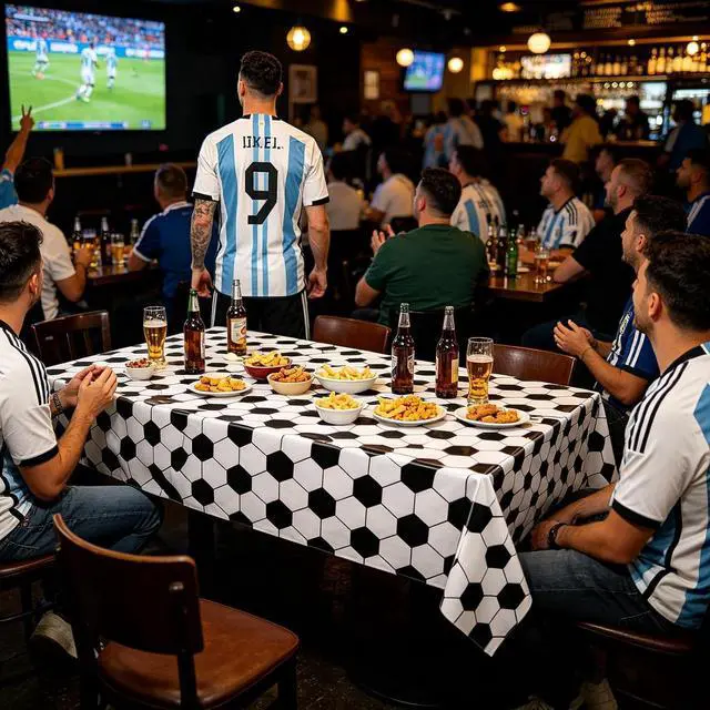 Alt view image 4 of 7 - Soccer Tablecloth 2Pcs 54x108in Plastic Cover for Party(2PCS) | Easy to clean, durable material, Soccer party decoration, football birthday decoration, waterproof and stain resistant