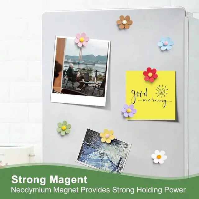 Alt view image 4 of 6 - Locker Magnets for Girls,24Pcs Fridge Magnets, Cute 3D Flower Decorative Magnets for Whiteboard Office Kitchen Decor,Strong Holding Power
