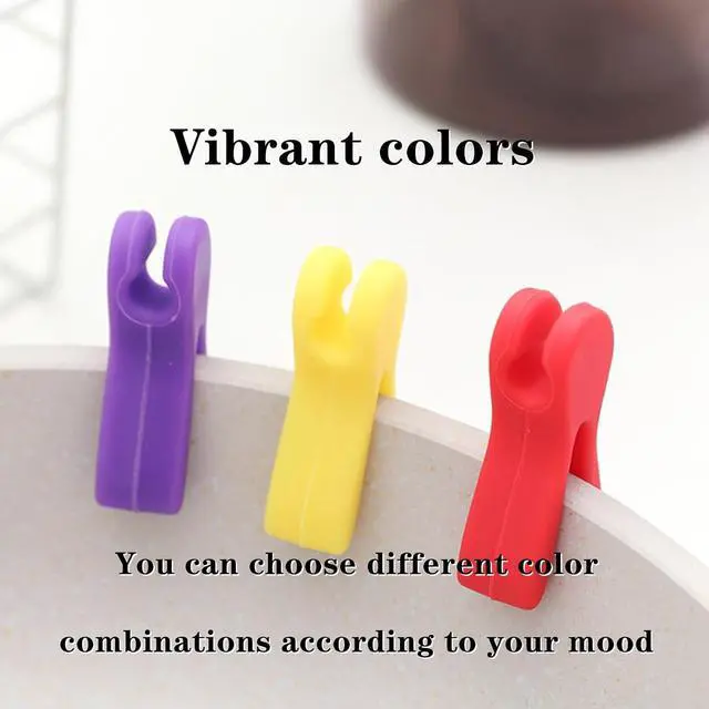 Alt view image 5 of 7 - 6 Pcs Utensil Pot Clip Universal Silicone Pot Spoon Holder Heat Resistance Non-Slip Spoon Rest for Kitchen