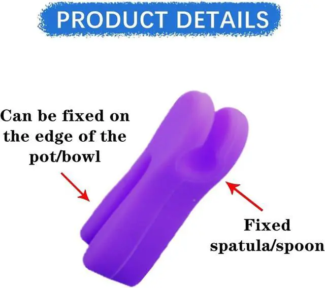 Alt view image 4 of 7 - 6 Pcs Utensil Pot Clip Universal Silicone Pot Spoon Holder Heat Resistance Non-Slip Spoon Rest for Kitchen