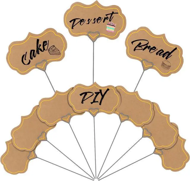 Main image of Cheese Markers for Charcuterie Board Appetizer Signs for Party Toothpick Flags Buffet Labels Food Tags Blank with Heart-Shaped Steel Picks for Birthday Wedding Decor (Brown 40PCS)