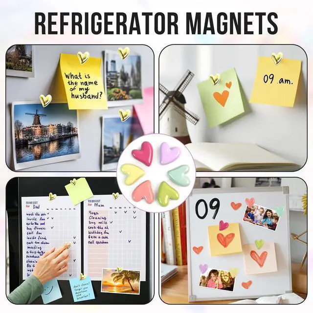 Alt view image 5 of 7 - 24pcs Cute Fridge Magnets - Heart Decorative Magnets | for Refrigerator, Whiteboard, Cabinet & Locker - Decorative Magnets for Classroom, Kitchen & Office and Home Adults
