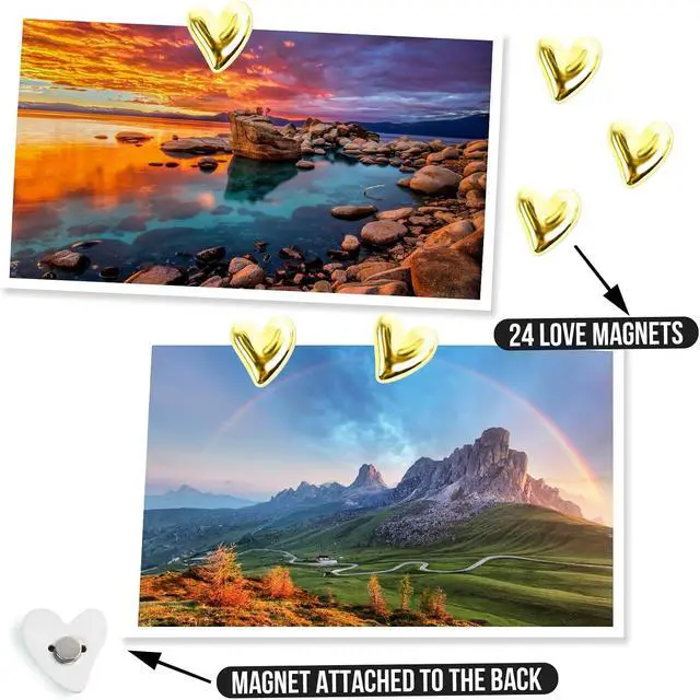 Alt view image 4 of 7 - 24pcs Cute Fridge Magnets - Heart Decorative Magnets | for Refrigerator, Whiteboard, Cabinet & Locker - Decorative Magnets for Classroom, Kitchen & Office and Home Adults