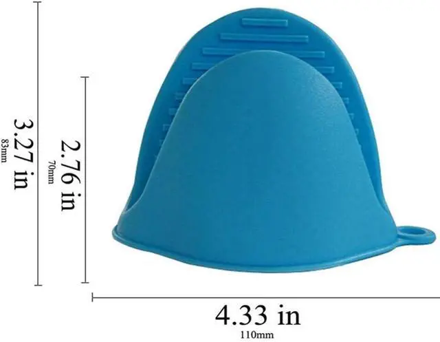 Alt view image 2 of 6 - Silicone Mini Oven Gloves Potholder, Heat Resistant Pinch Oven Mitts Pot Holder for Kitchen Cooking & Baking, Blue (2 Pack)
