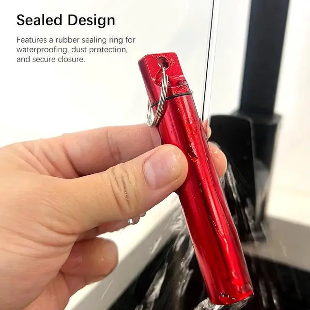 Alt view image 6 of 7 - 4PCS Metal Portable Toothpick Holder Box Waterproof Pocket Container with Keychain for Travel, Camping, and Outdoor Use