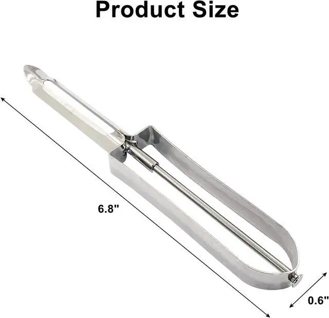 Alt view image 2 of 5 - 5 Pcs Stainless Steel Kitchen Vegetable Peeler | Rotary Peelers for Carrots, Potatoes, and Fruits, Ergonomic Handle, Dishwasher Safe