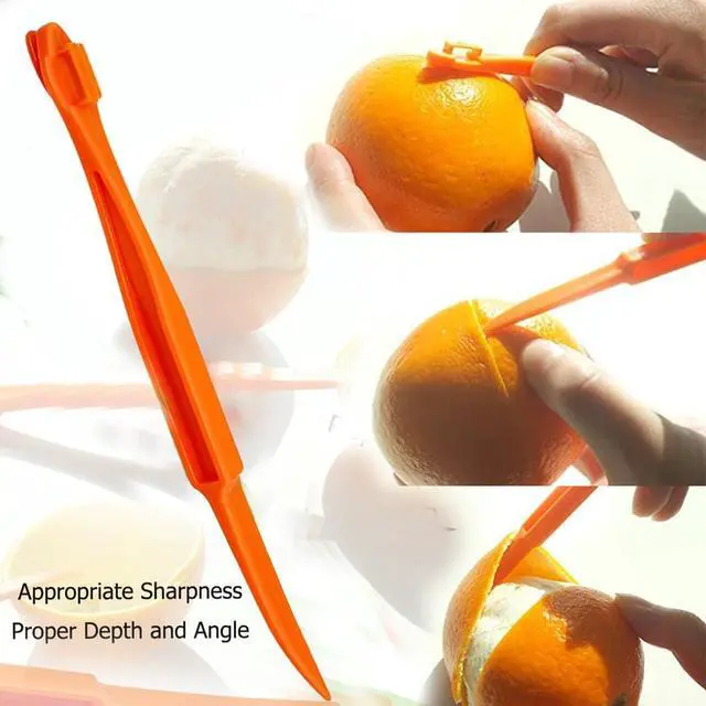 Alt view image 4 of 7 - Orange Peeler Citrus Peel Cutter Plastic Easy Fruit Vegetable Slicer Lemon Peeler Opener Remover Kitchen Accessory Knife Cooking Tool Kitchen Gadgets Peelers (Style B)